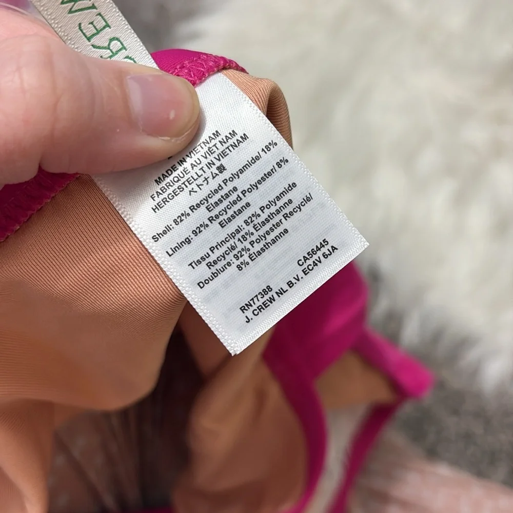 NWT J. Crew Radiant Fuchsia High-Rise Full Coverage Bikini Bottoms Only